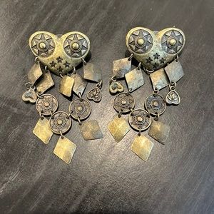 Brass chandelier earrings